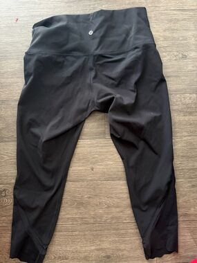 lululemon athletica Black Athletic Leggings with Center Back Logo Tag- Capr